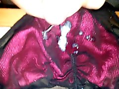 Jerk off on wife's panties #2