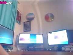 Hot teen ladyboy jerking dick webcam