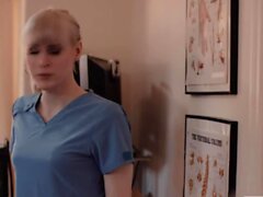 Injured guy gets his ass barebacked by Tgirl masseuse