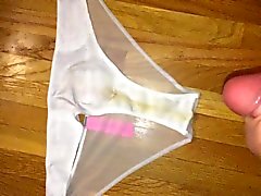 wife's worn sheer panties jizzed