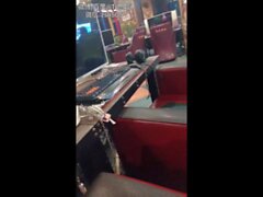 Sexy Ladyboy public masturbation and cumshot in a cyber cafe no shame