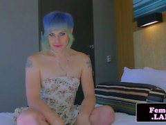 Alt femboy beauty toys her ass and jerks off