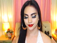 Pretty Tranny Babe Masturbating On Webcam