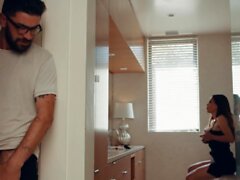 TBabe gets inside the bathroom by dude