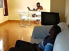 African amateur sucking on bbc after tugging