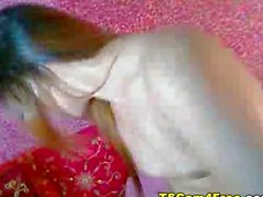 HOT Asian Shemale Stroke her Big Cock