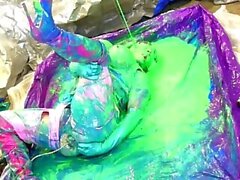 Nasty Sissy bitch in Slime self fuck with big dildo