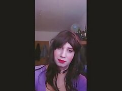 Annarios Sexy sissy uses her petty fan as a cum dumpste