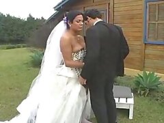 Shemale bride fucks her hubby after wedding